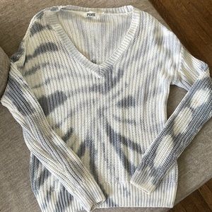 Pink Grey & White Tie Dye Sweater